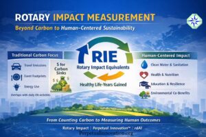Rotary service projects creating human-centered sustainability impact beyond carbon metrics