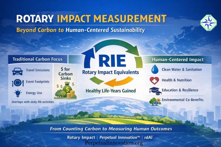 Rotary service projects creating human-centered sustainability impact beyond carbon metrics